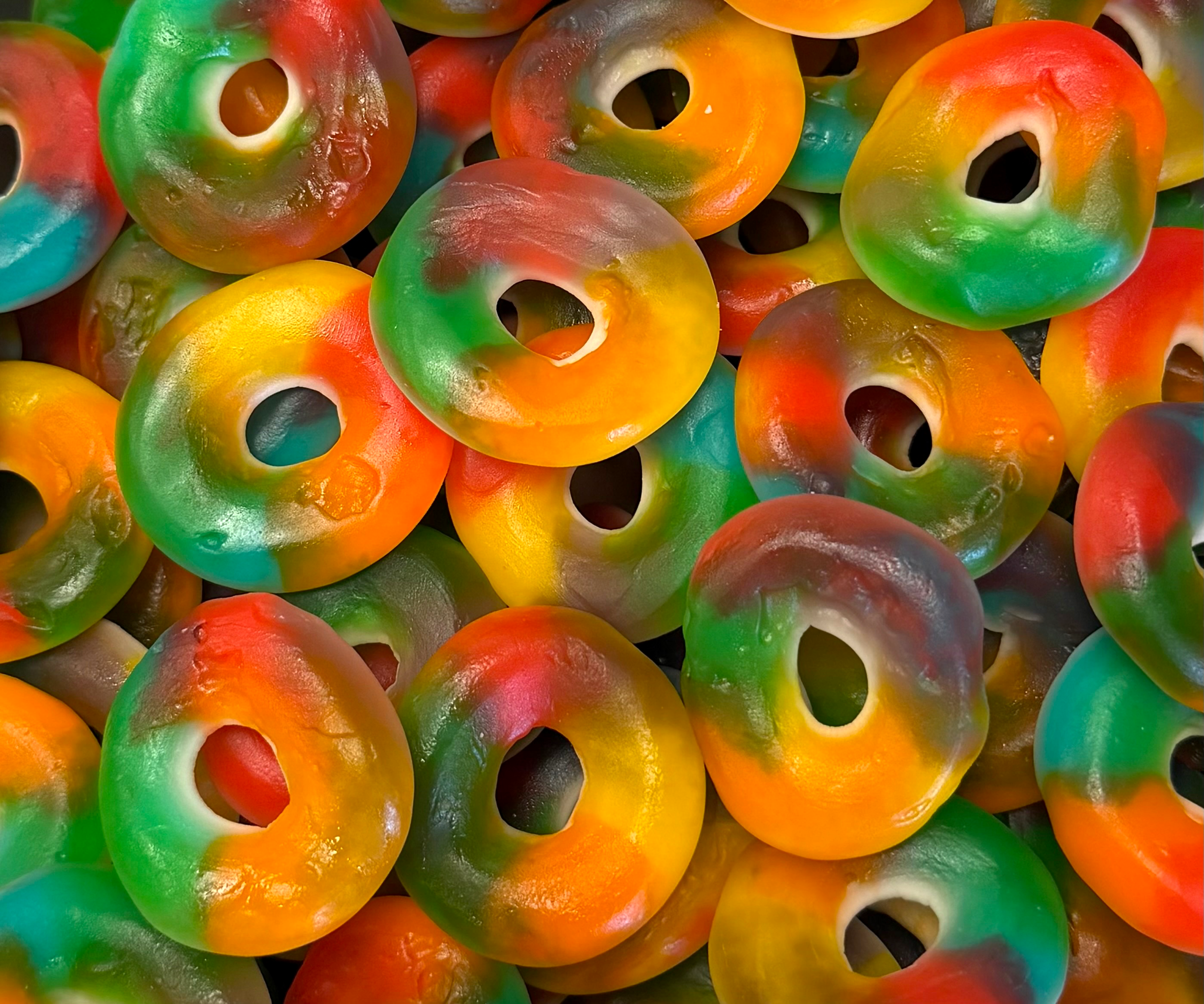 Anneau multicolore gélifié