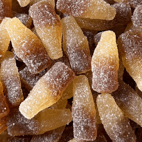 Bouteilles de cola acidulées